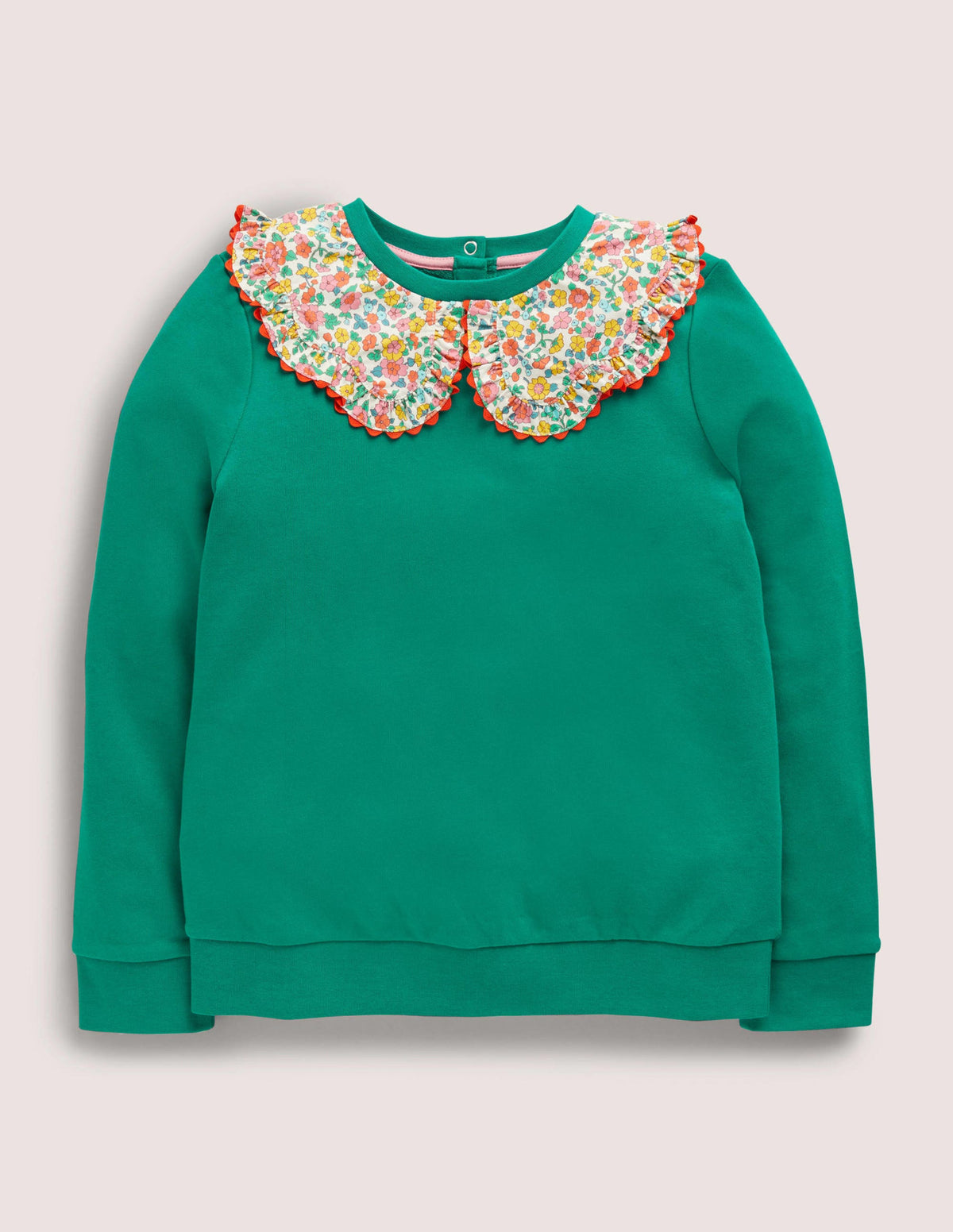Sweatshirt mit Kragen-Waldgrün-1
