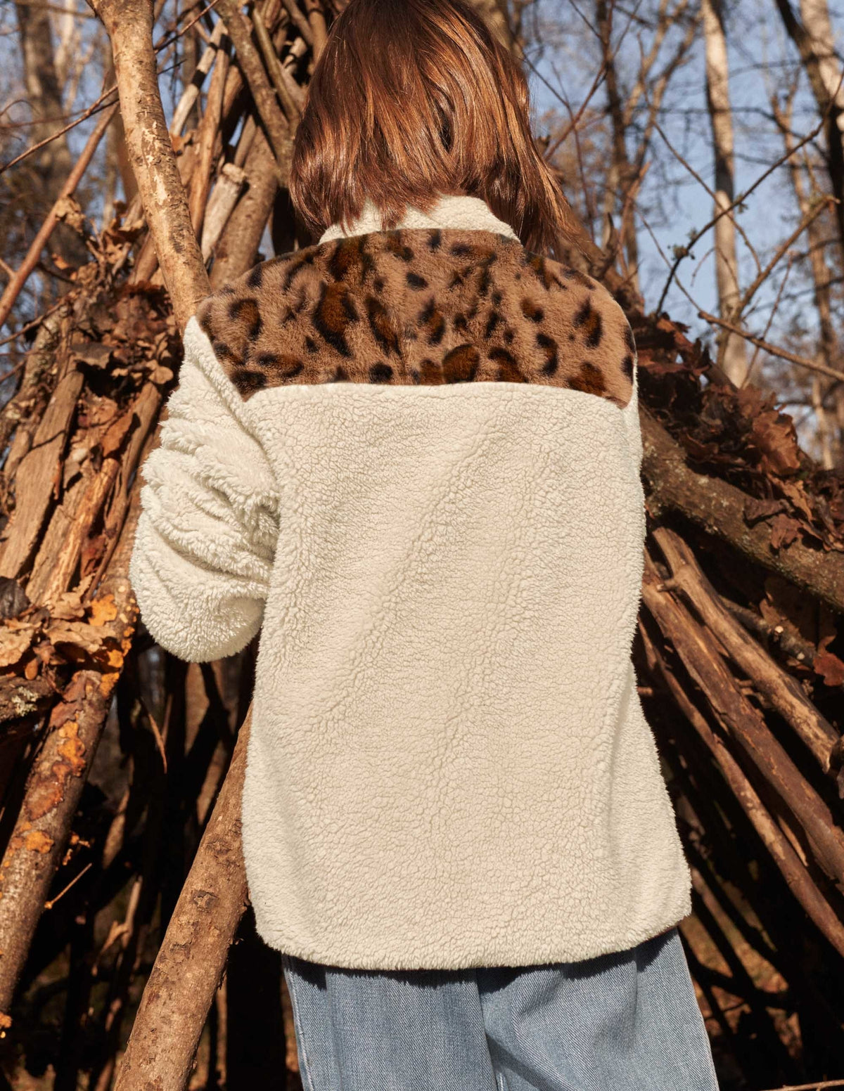 Borg Jacket-Ivory/Leopard Colourblock-7