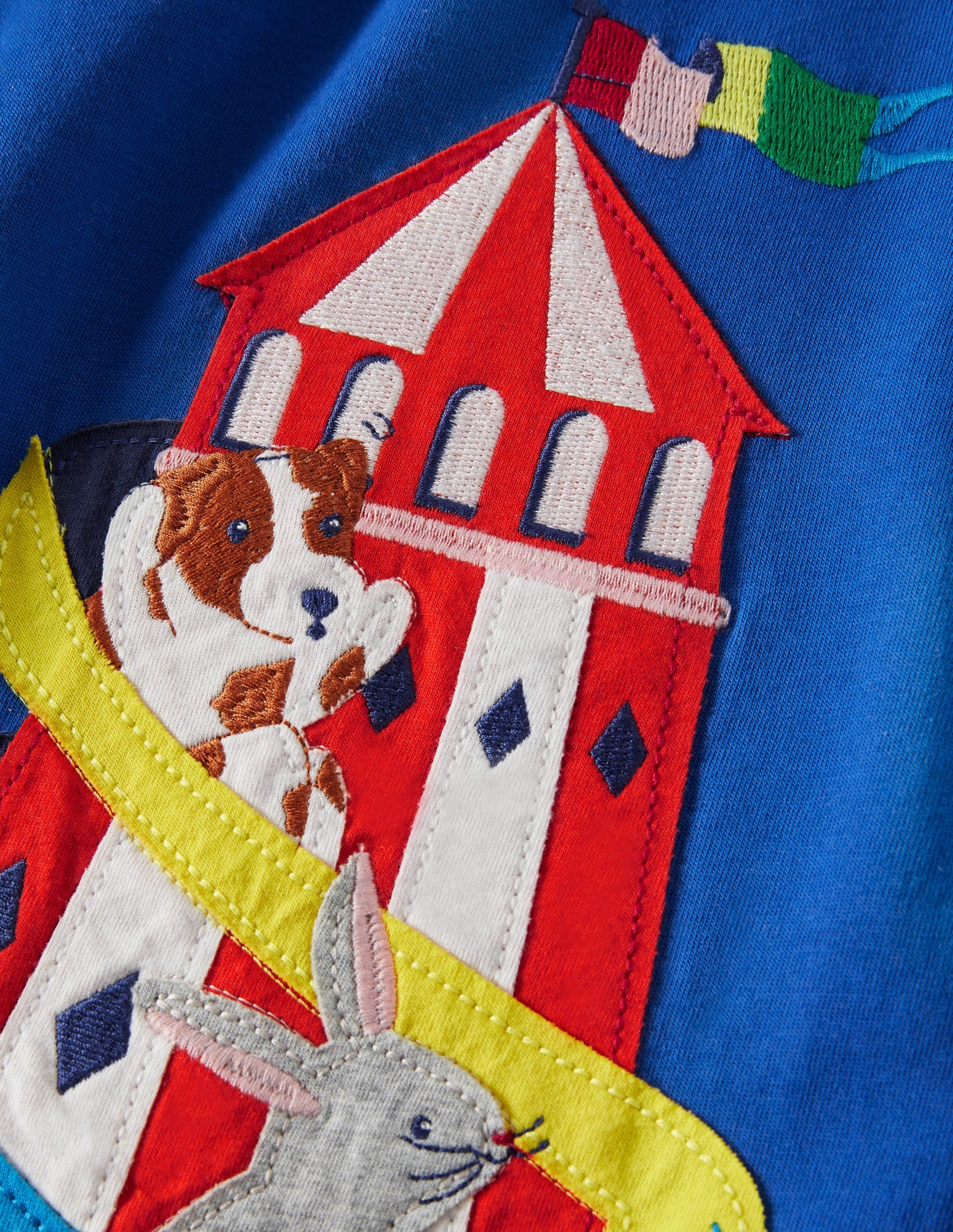 T-Shirt mit Tierapplikation-Glockenblumenblau, Jahrmarktrutsche - Image 3