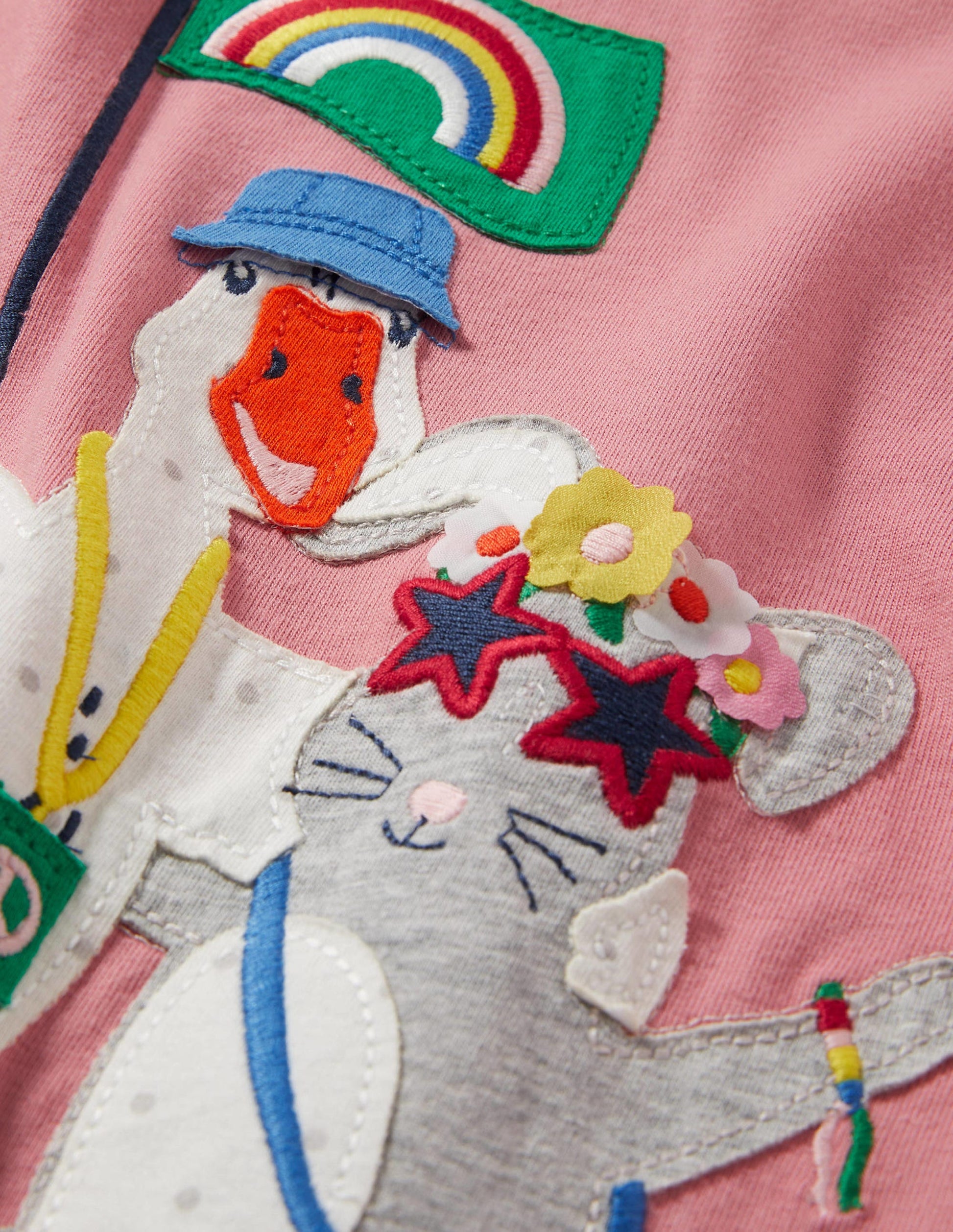 T-Shirt mit Tierapplikation-Kirschblütenrosa, Tiere-3