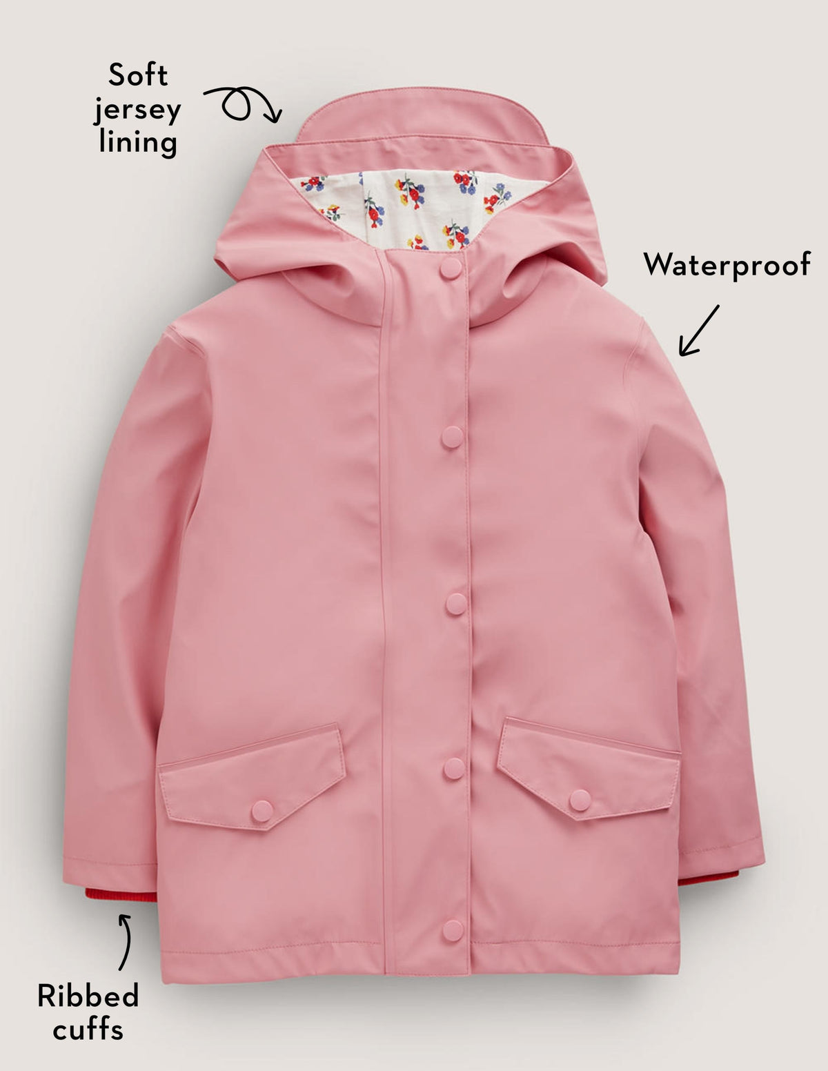 Pink Waterproof Fisherman's Jacket-Rose formica - Image 5