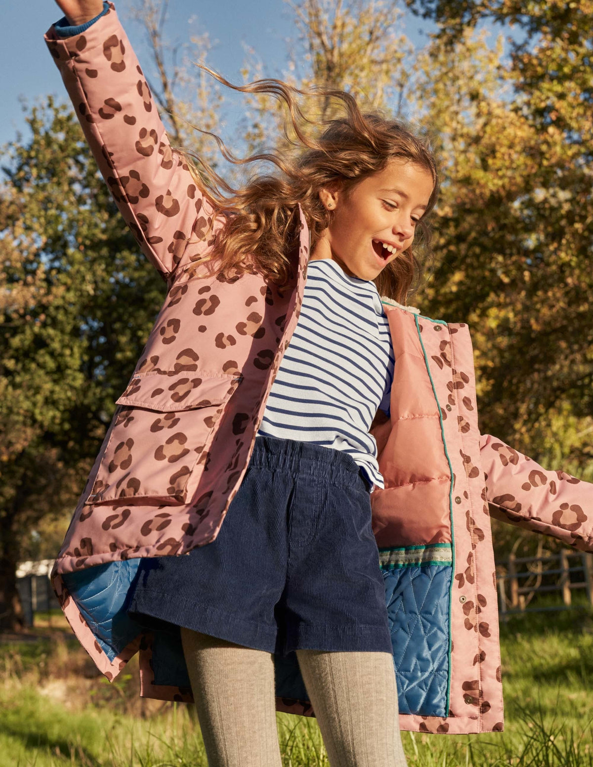 Pink Animal Print Waterproof Parka-Almond Pink Animal Print - Image 5