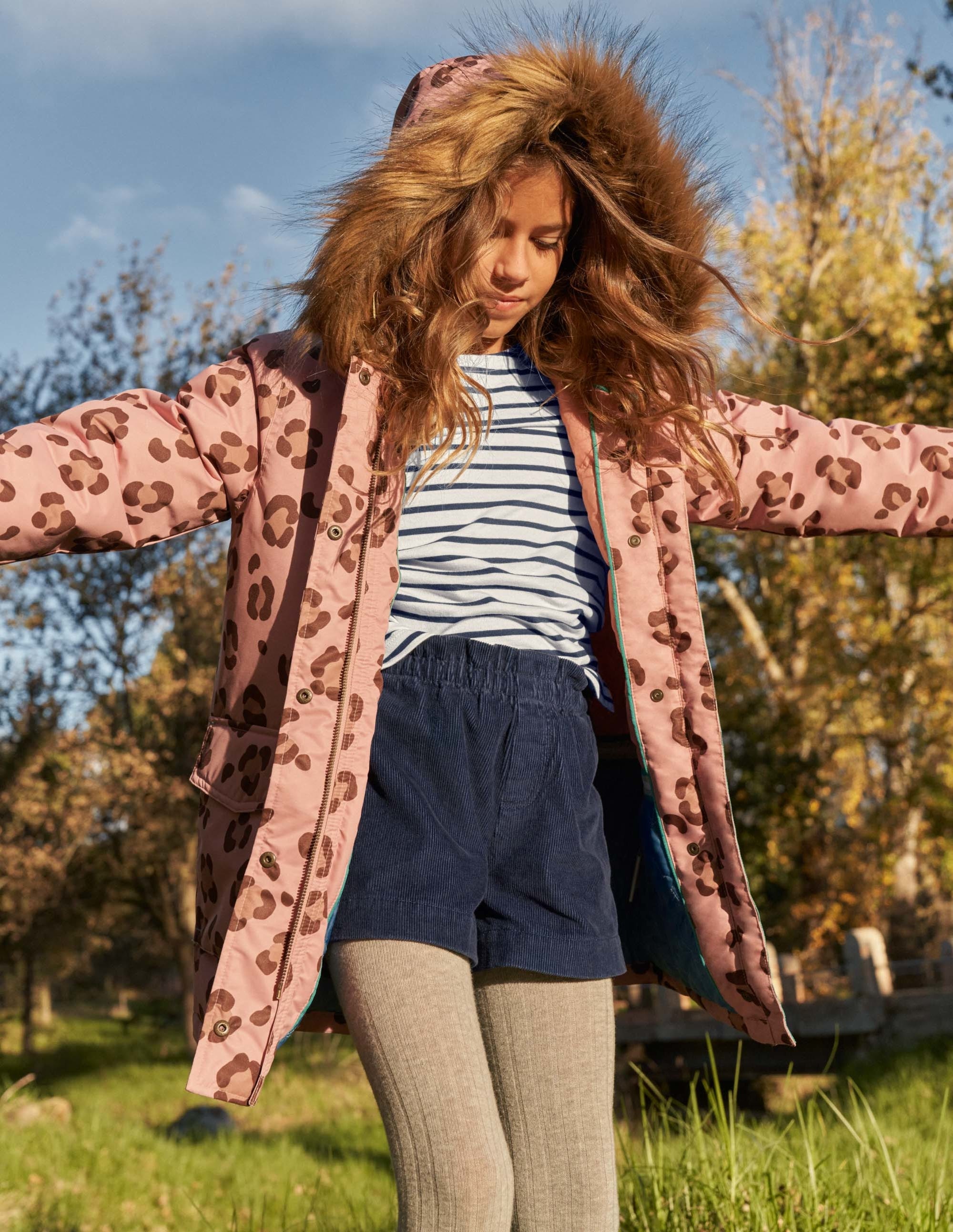 Pink Animal Print Waterproof Parka-Almond Pink Animal Print - Image 6