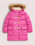 Pink Hooded Puffer Jacket-Bonbonrosa