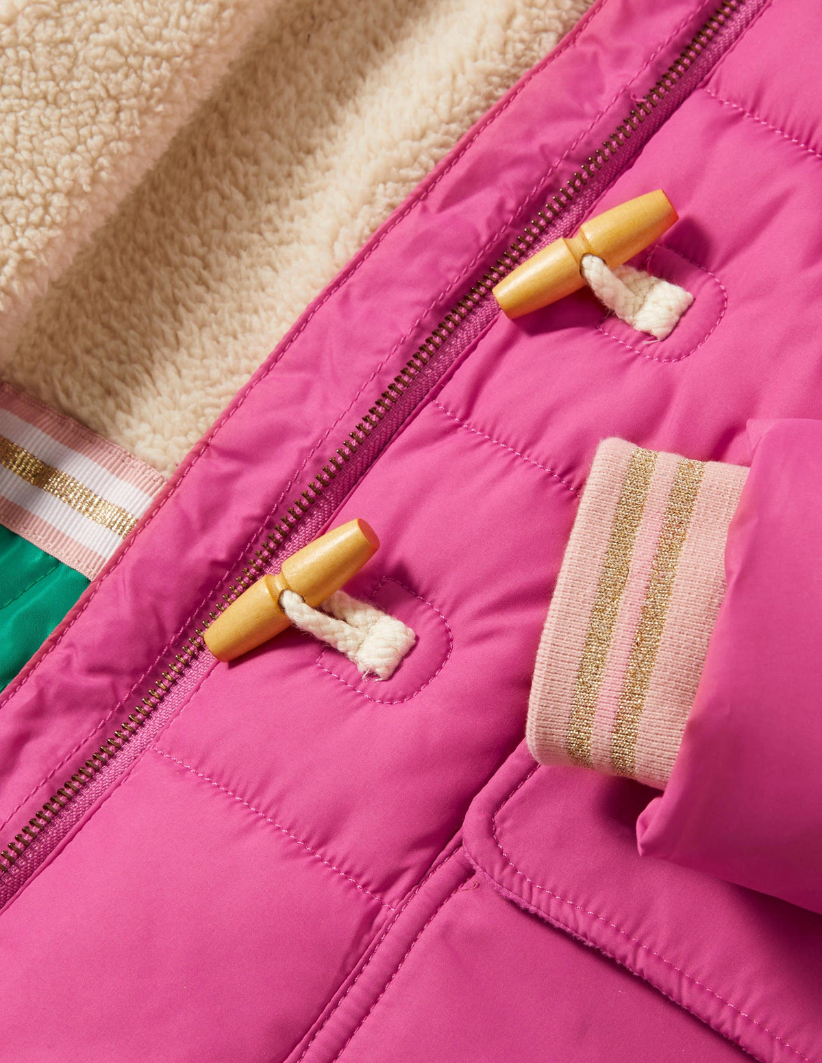 Pink Hooded Puffer Jacket-Bonbonrosa-3