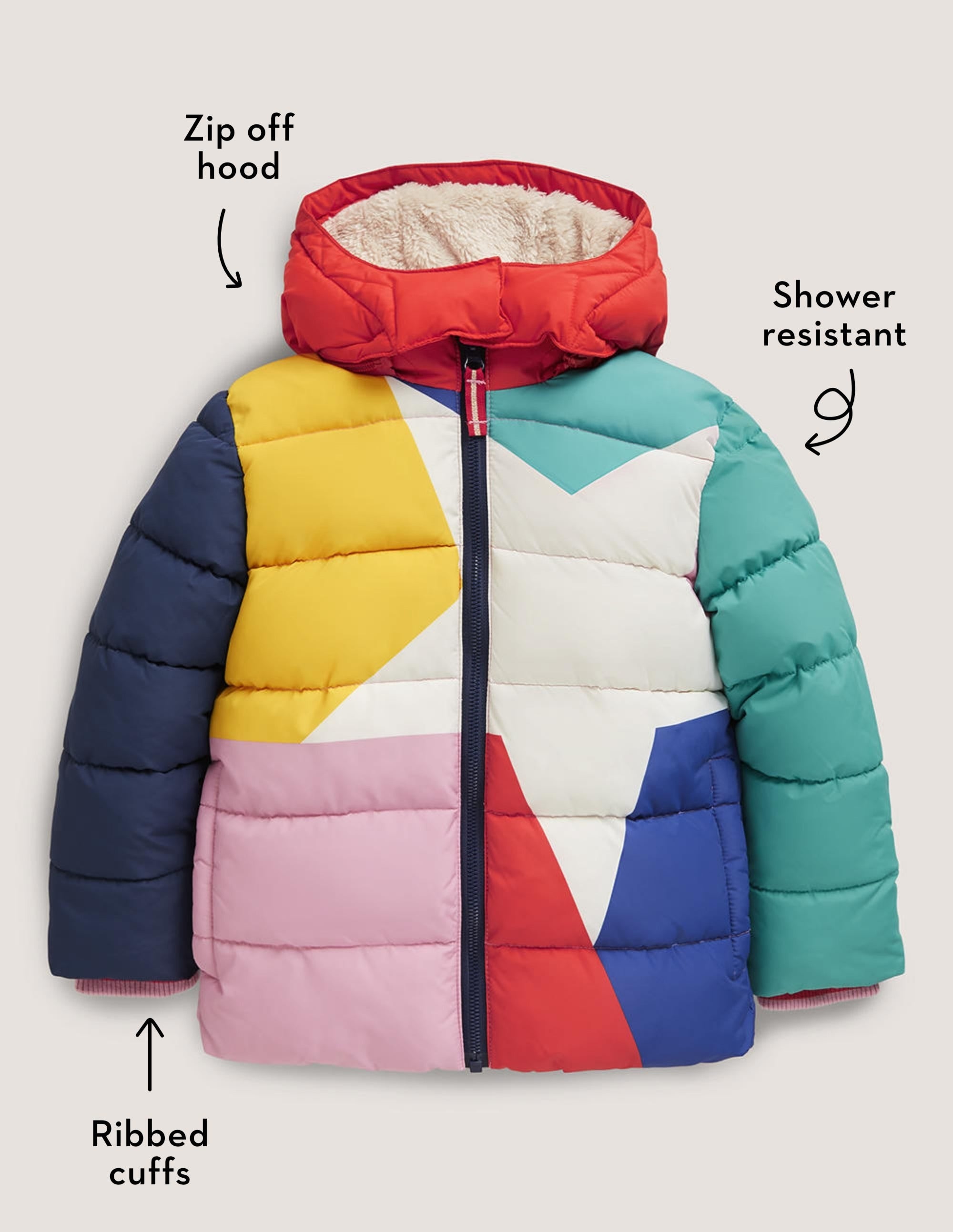 Wasserabweisende wattierte Jacke-Bunt/Blockfarben, Stern - Image 5