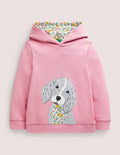 Kapuzenjacke mit Applikation-Kirschblütenrosa, Hundewelpe