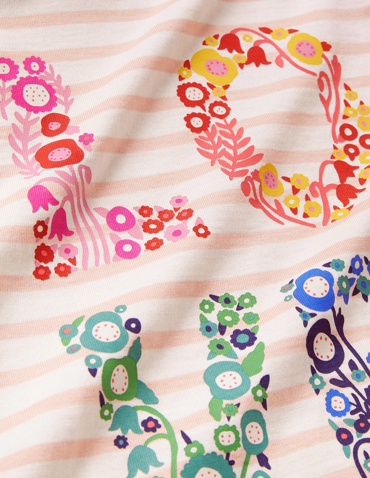T-Shirt mit grafischem Muster-Altrosa/Naturweiß, Love - Image 3