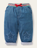 Hose mit geripptem Bund-Mittlerer Faux-Uni