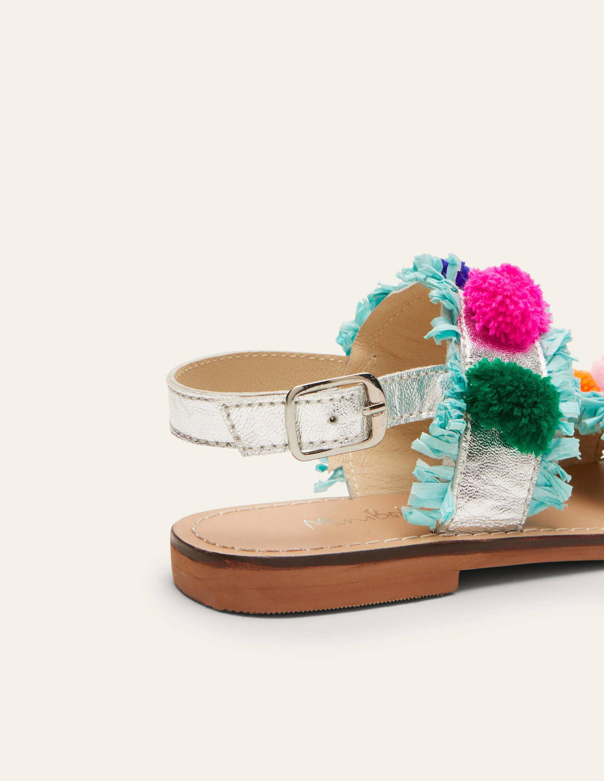 Bommelsandalen-Metallic/Regenbogenbommel - Image 3