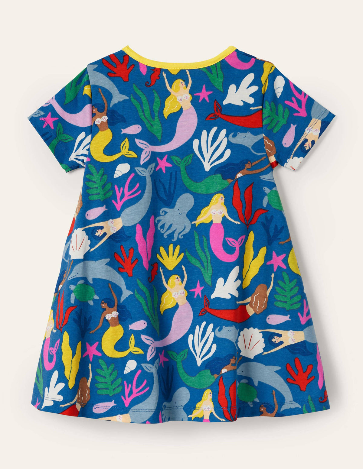 Kurzärmlige Tunika mit Druckmuster-Marineblau, Meerjungfrauen-2