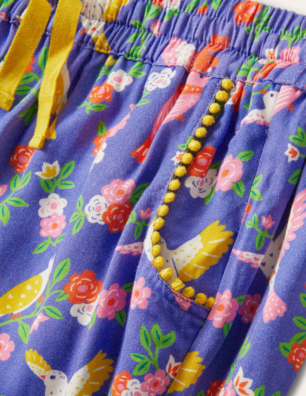 Lässige gemusterte Webhose-Glockenblumenblau, Tropischer Garten - Image 3