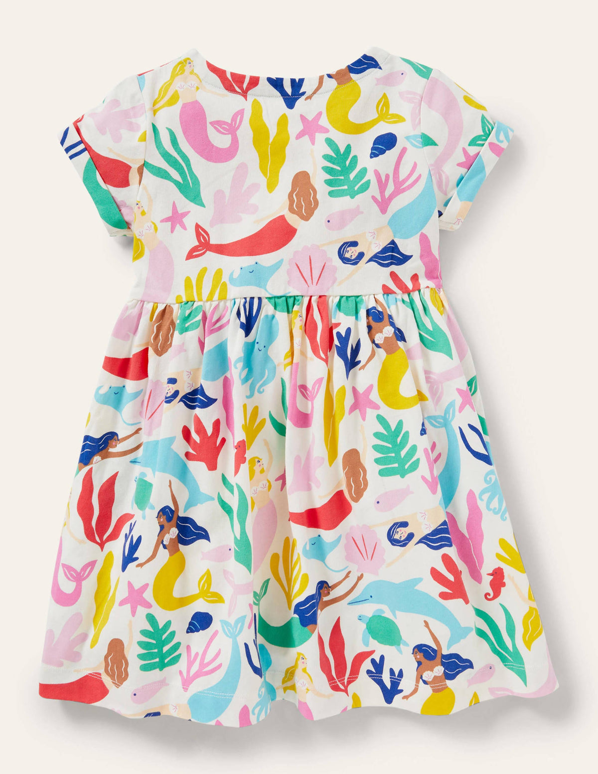 Fröhliches Jerseykleid-Naturweiß, Meerjungfrauen - Image 2