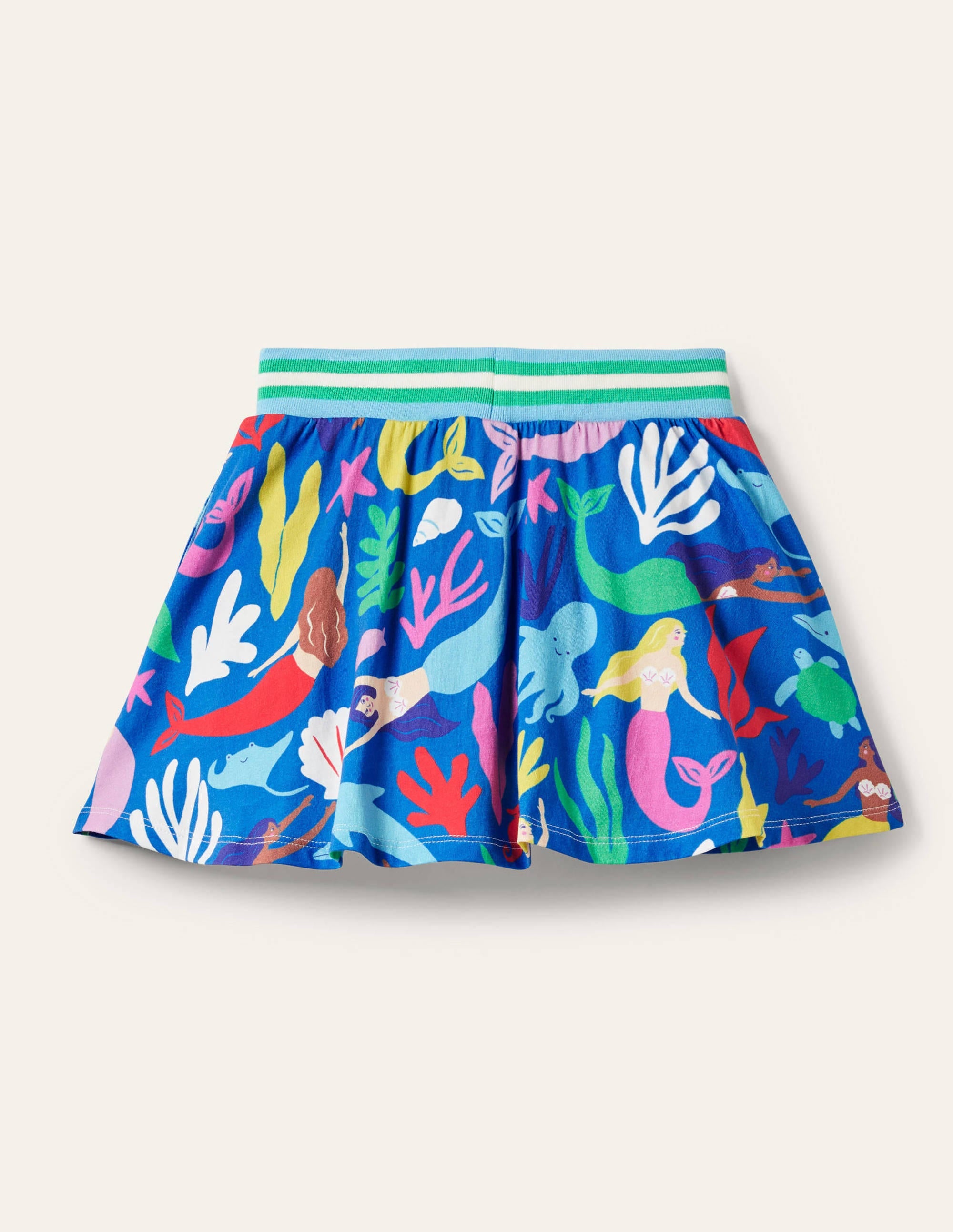 Gemusterter Jersey-Skort-Strahlendes Marineblau, Meerjungfrau - Image 2