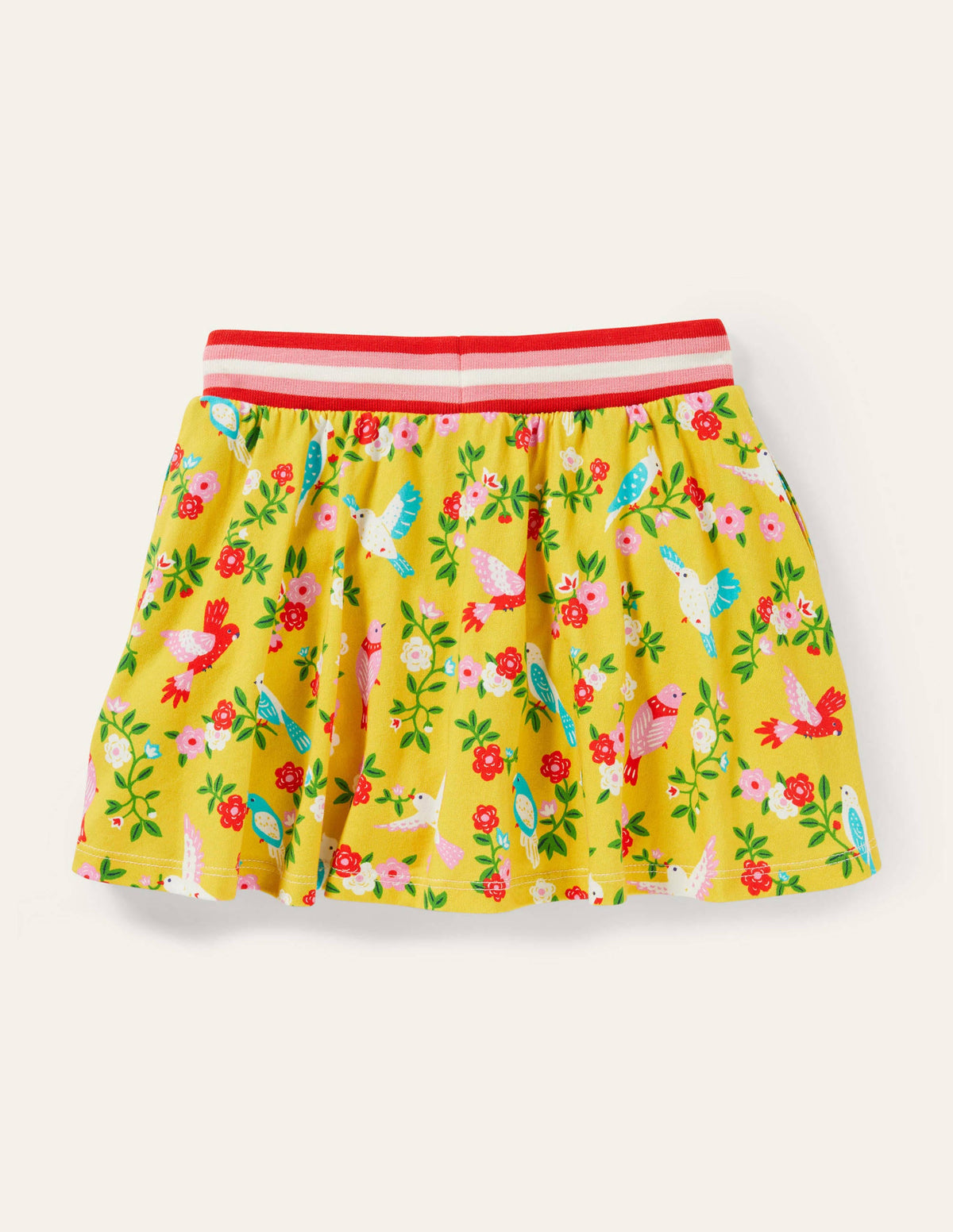 Gemusterter Jersey-Skort-Maisgelb, Papageien - Image 2