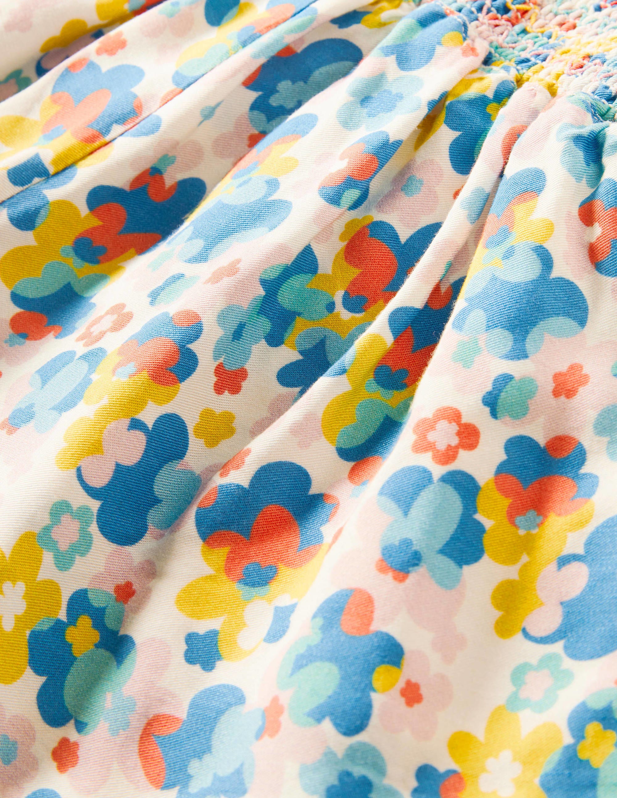 Culotte mit geraffter Taille-Bunt, Fröhliches Blumenmuster - Image 2
