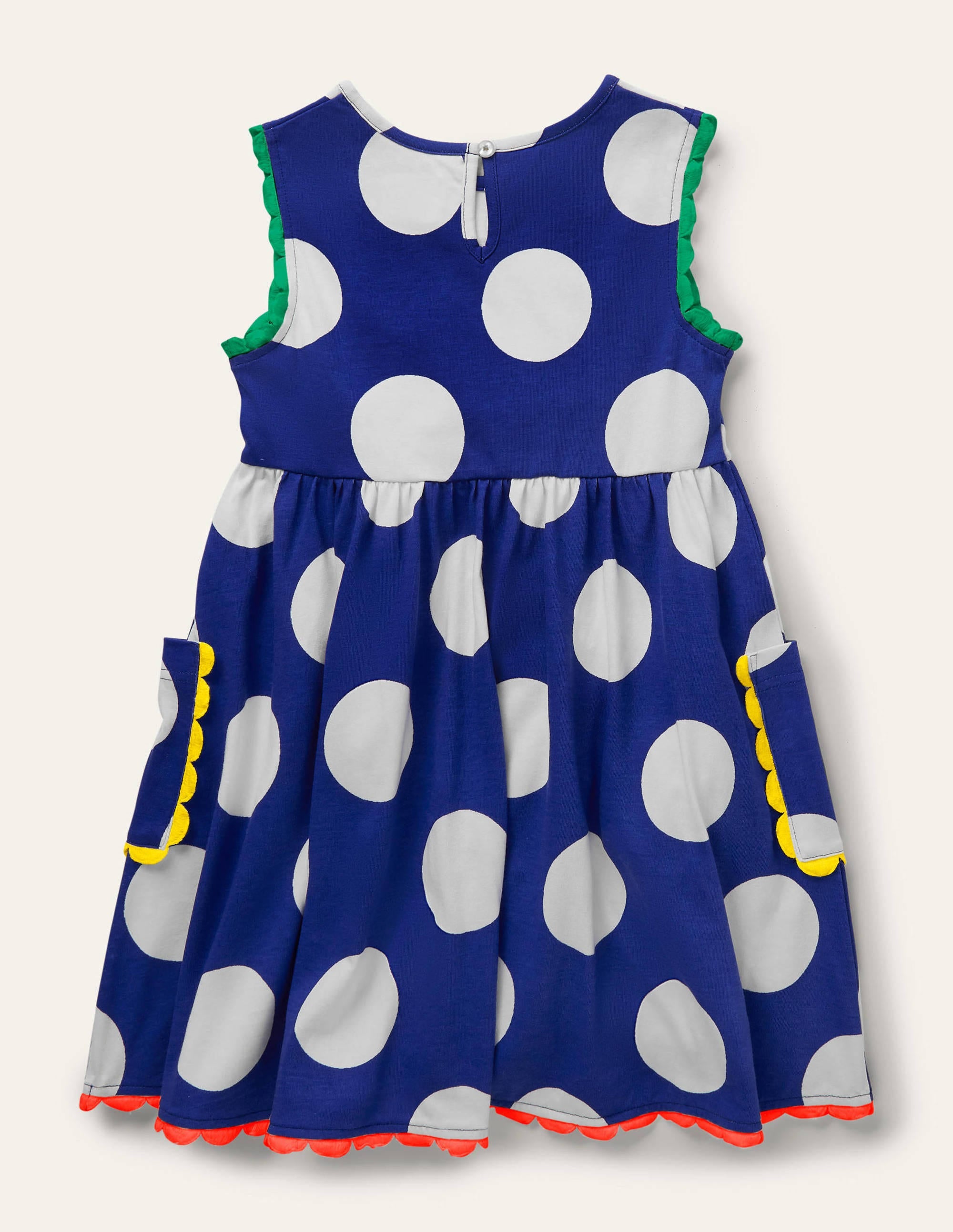 Jerseykleid mit Bortendetail-Wellenblau, Große Tupfen - Image 2