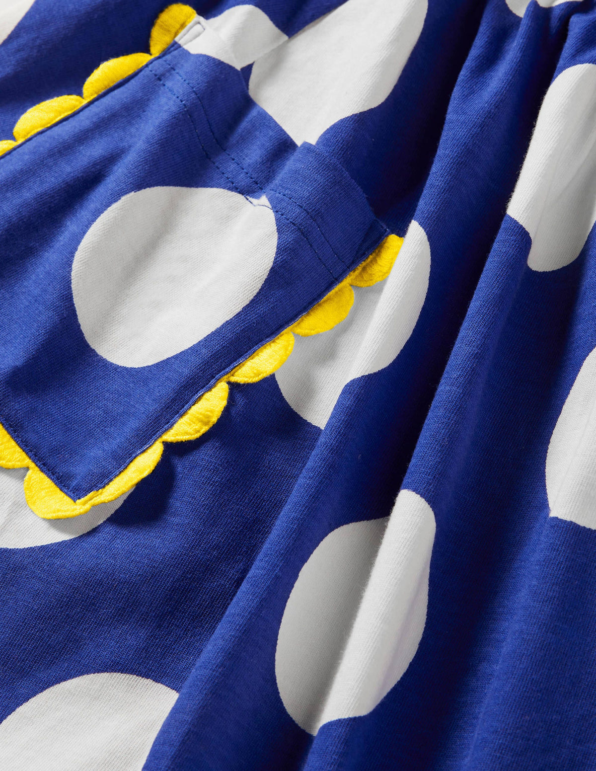Jerseykleid mit Bortendetail-Wellenblau, Große Tupfen-3