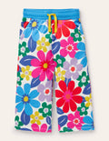 Jerseyhose mit weitem Bein-Bunt, Große Blumen
