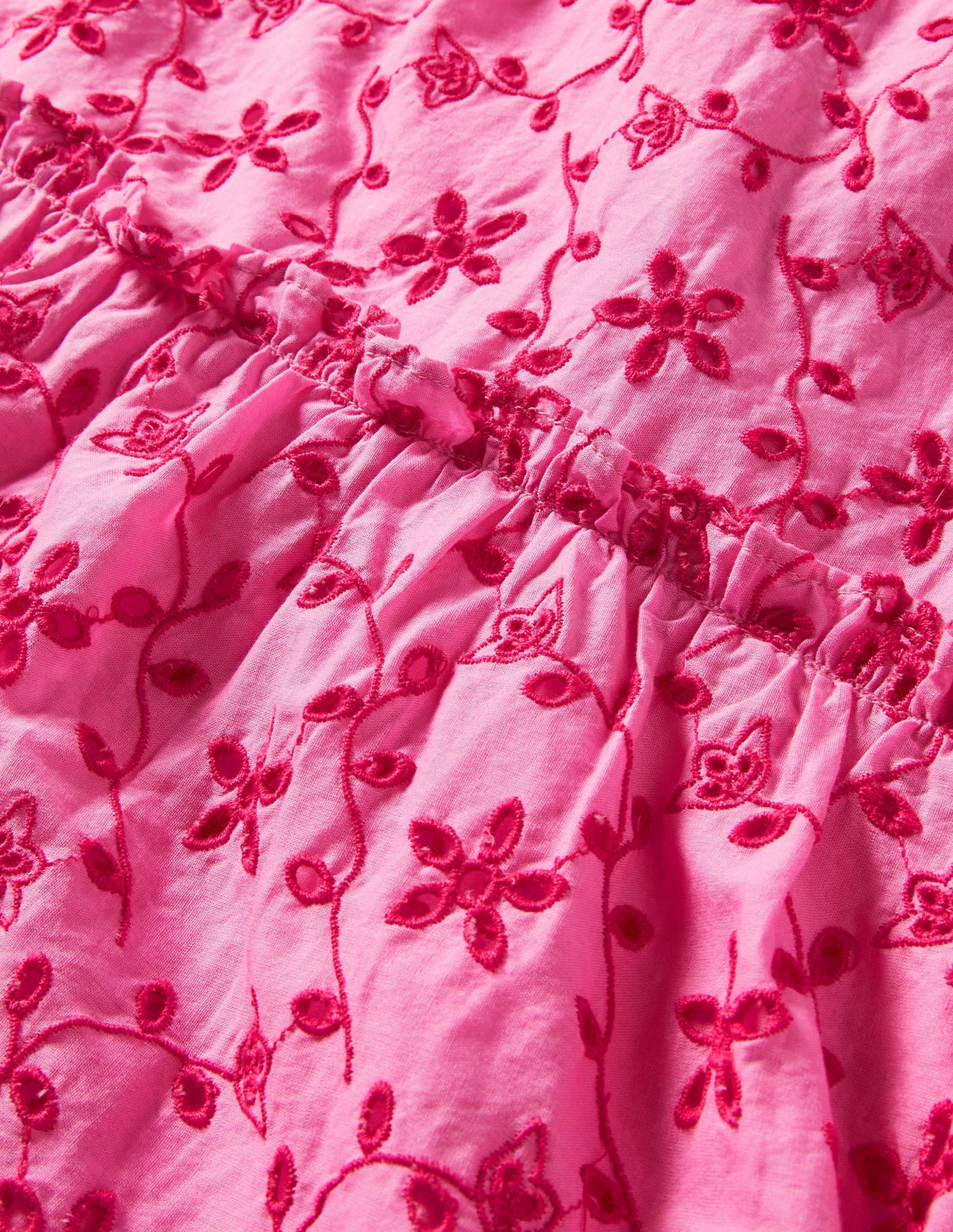 Midikleid mit Stufen-Helles Blütenrosa, Lochstickerei-3