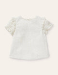Blouse tissée et imprimée-Ivoire
