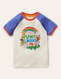 T-shirt à manches raglan et imprimés graphiques-Motif Planet Needs Me ivoire