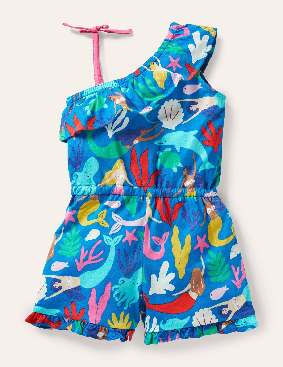 Combishort asymétrique en jersey-Sirènes bleues-2