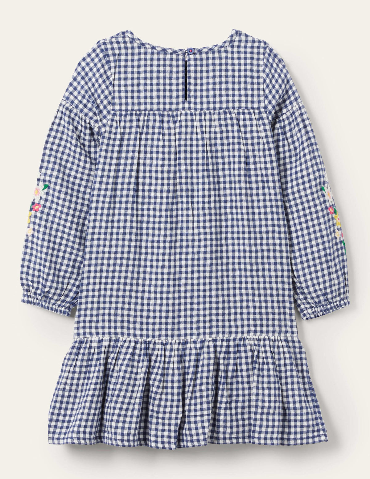 Webkleid mit Stickerei-Segelblau, Vichykaros - Image 2
