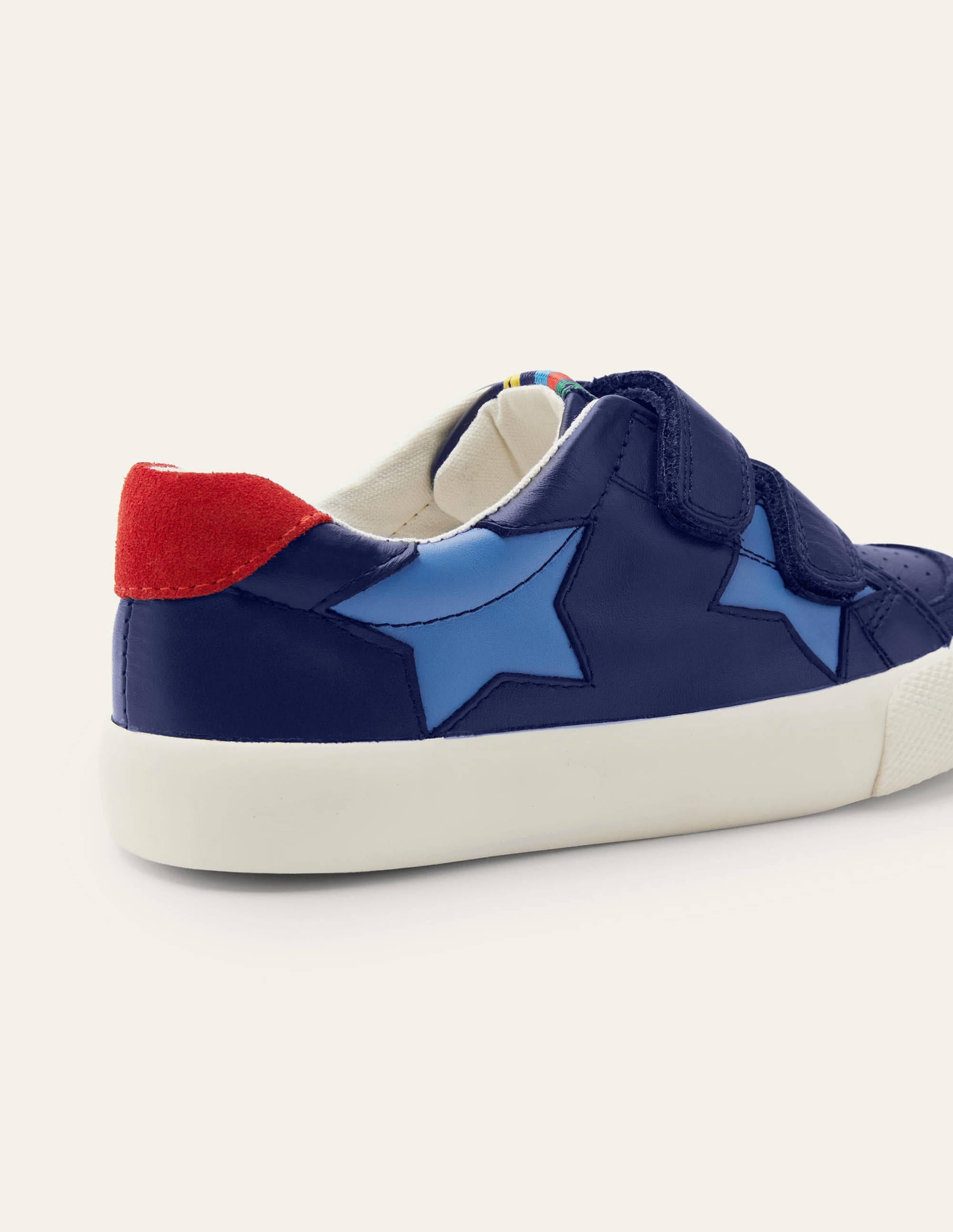 Leather Low Top Trainers-College Navy Stars - Image 3