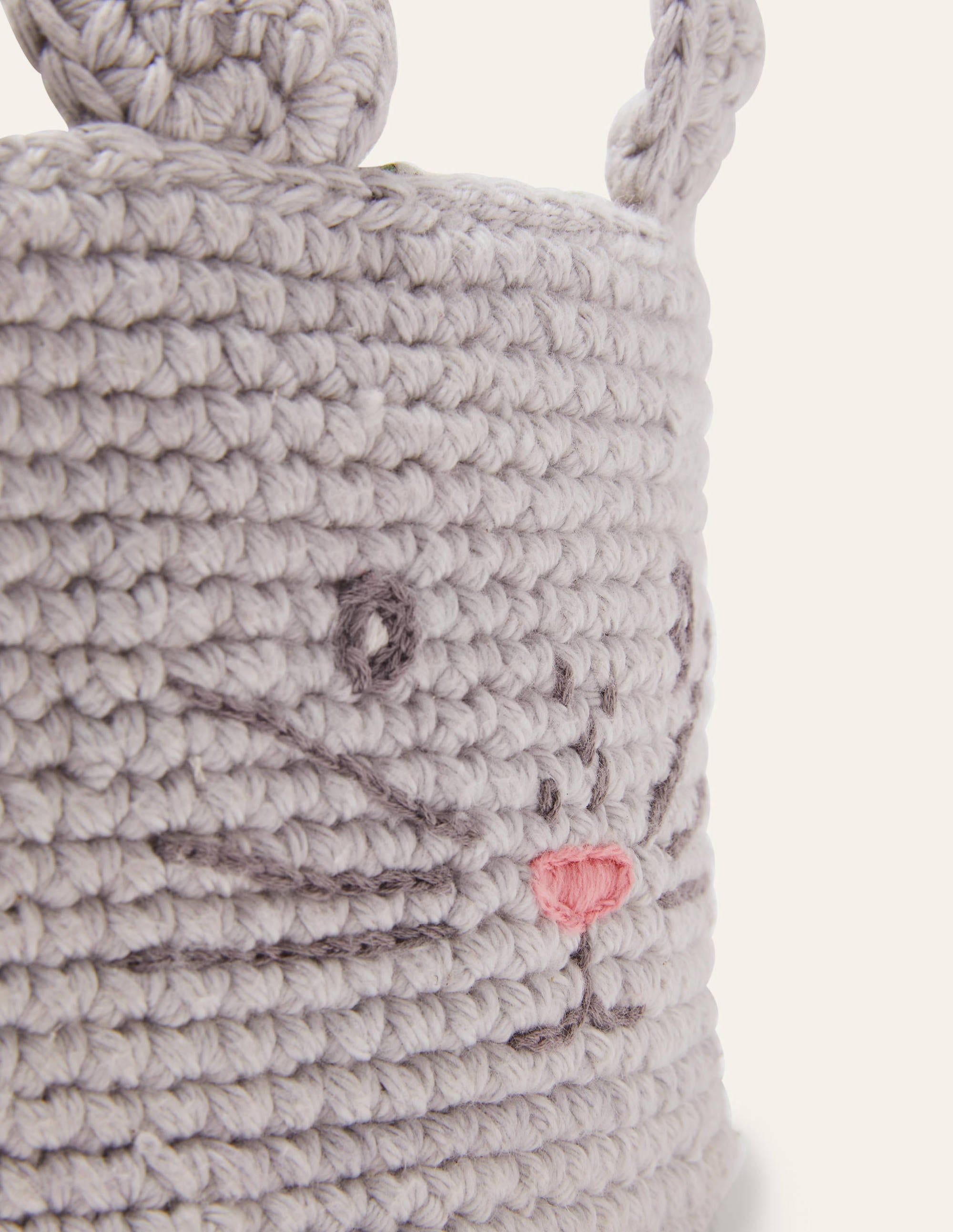 Panier en crochet à motif lapin-Lapin gris - Image 4