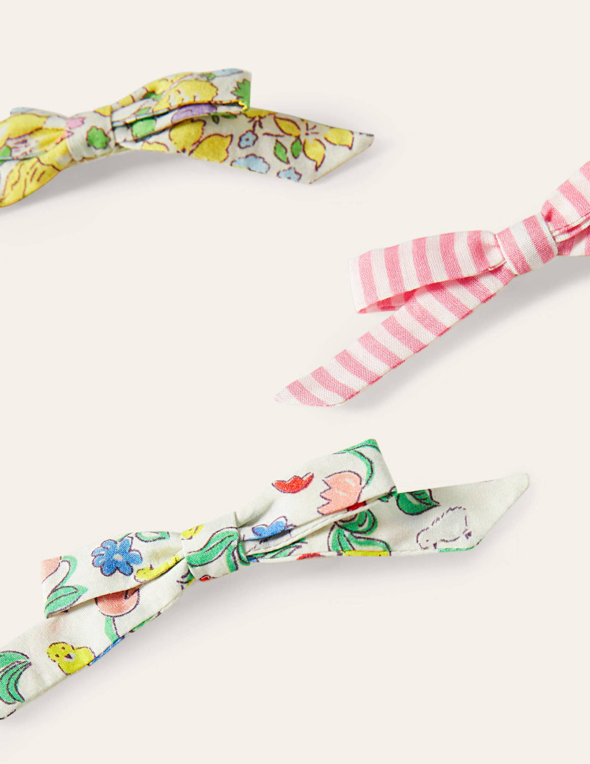 Haarclips mit Schleife im 3er-Pack-Bunt Blumenmuster - Image 2