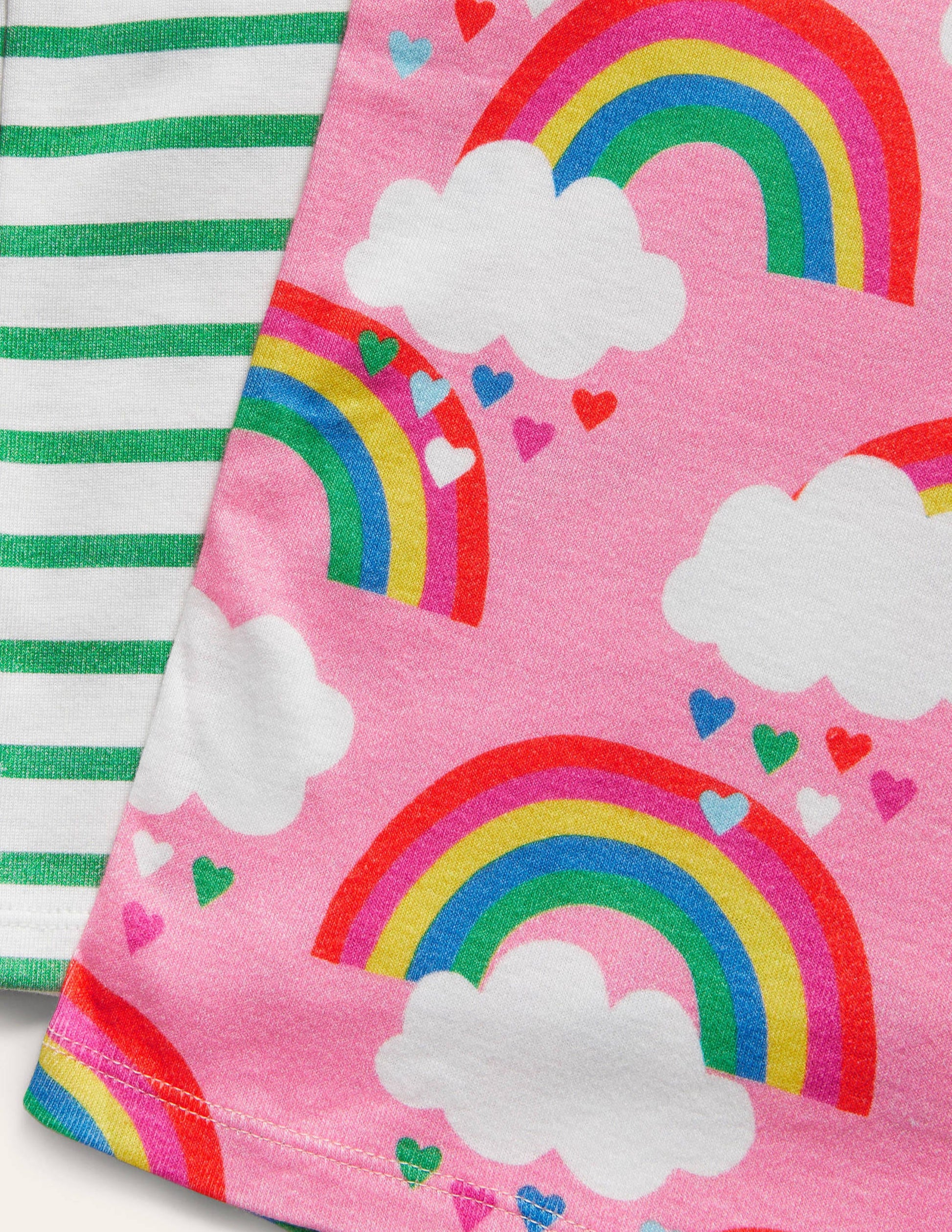 Twin Pack Snug Short Pyjamas-Pink Lemonade Rainbows-3