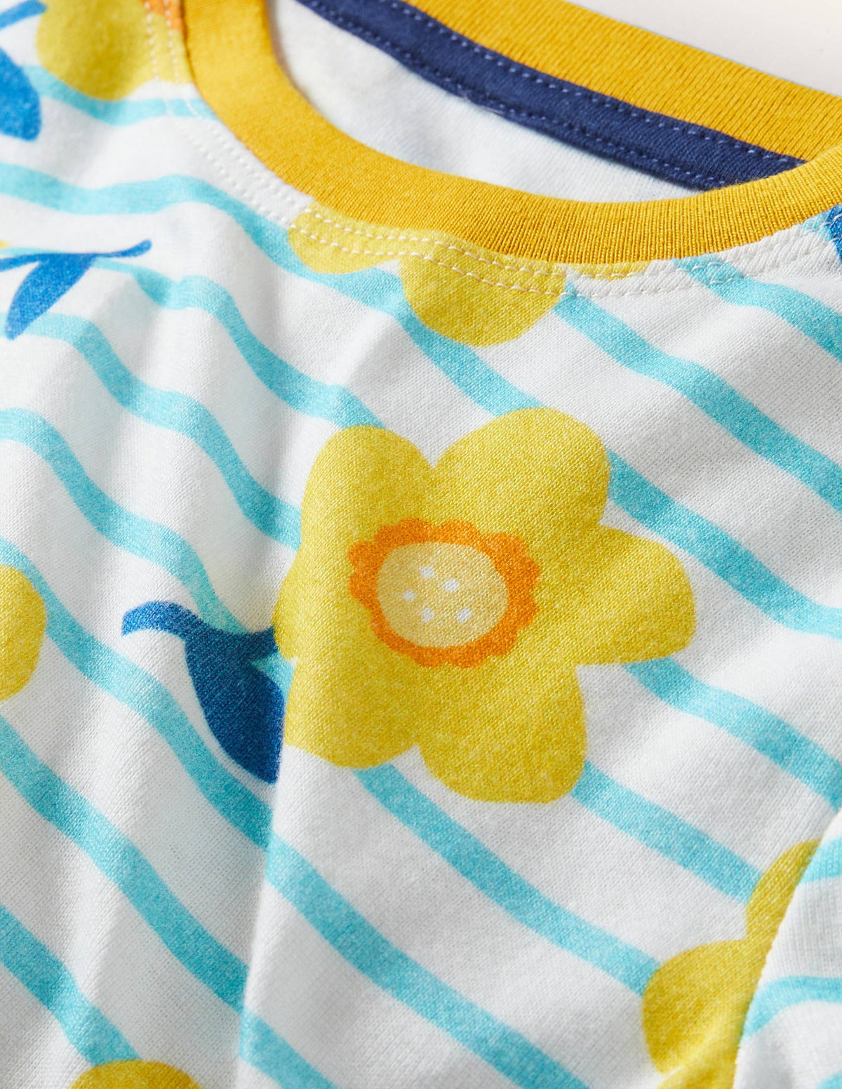 Twin Pack Snug Short Pyjamas-Aqua Blue Daffodil - Image 3