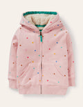 Hoodie mit kuscheligem Futter-Provence-Altrosa/Bunt, Getupft