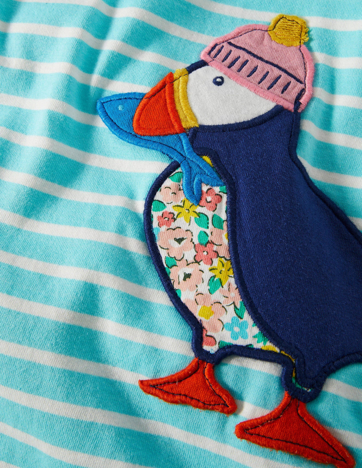 Tunika mit applizierter Tasche-Wasserblau/Naturweiß, Papageitaucher - Image 3