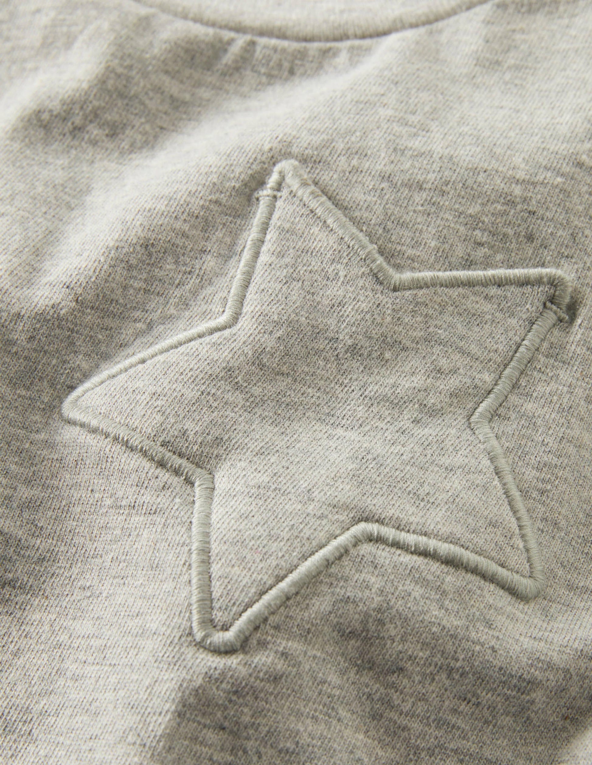 Flammgarn-T-Shirt mit Sterntasche-Grau Meliert-3