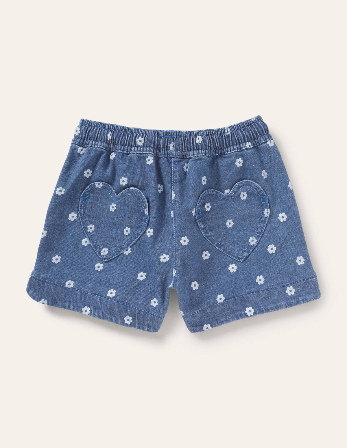 Heart Pocket Shorts-Denim Daisy - Image 2