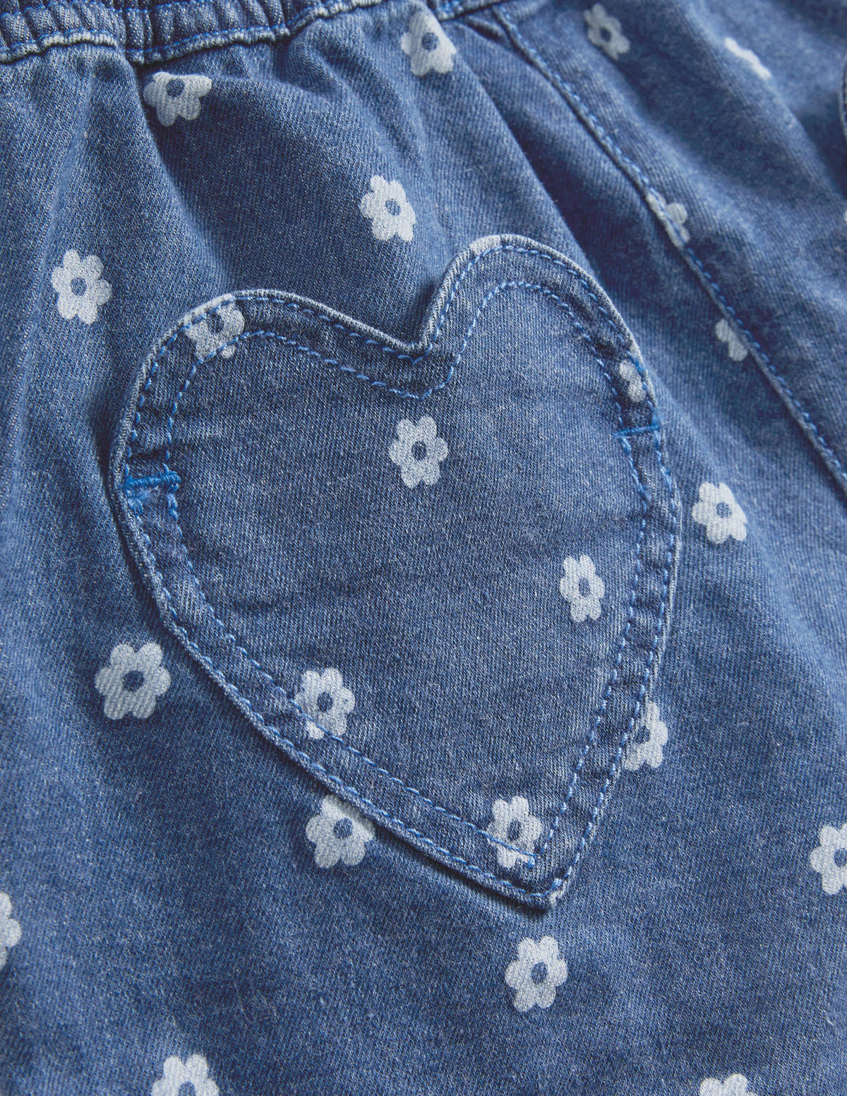 Heart Pocket Shorts-Denim Daisy - Image 3