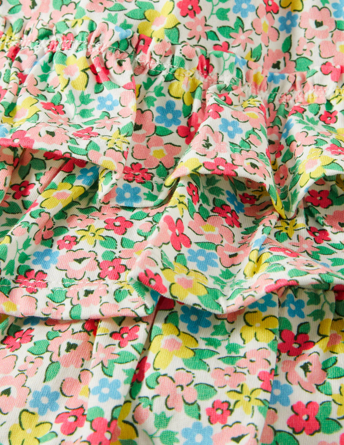 Jersey-Skort mit Rüschen-Bunt, Frühlingsblumen-3