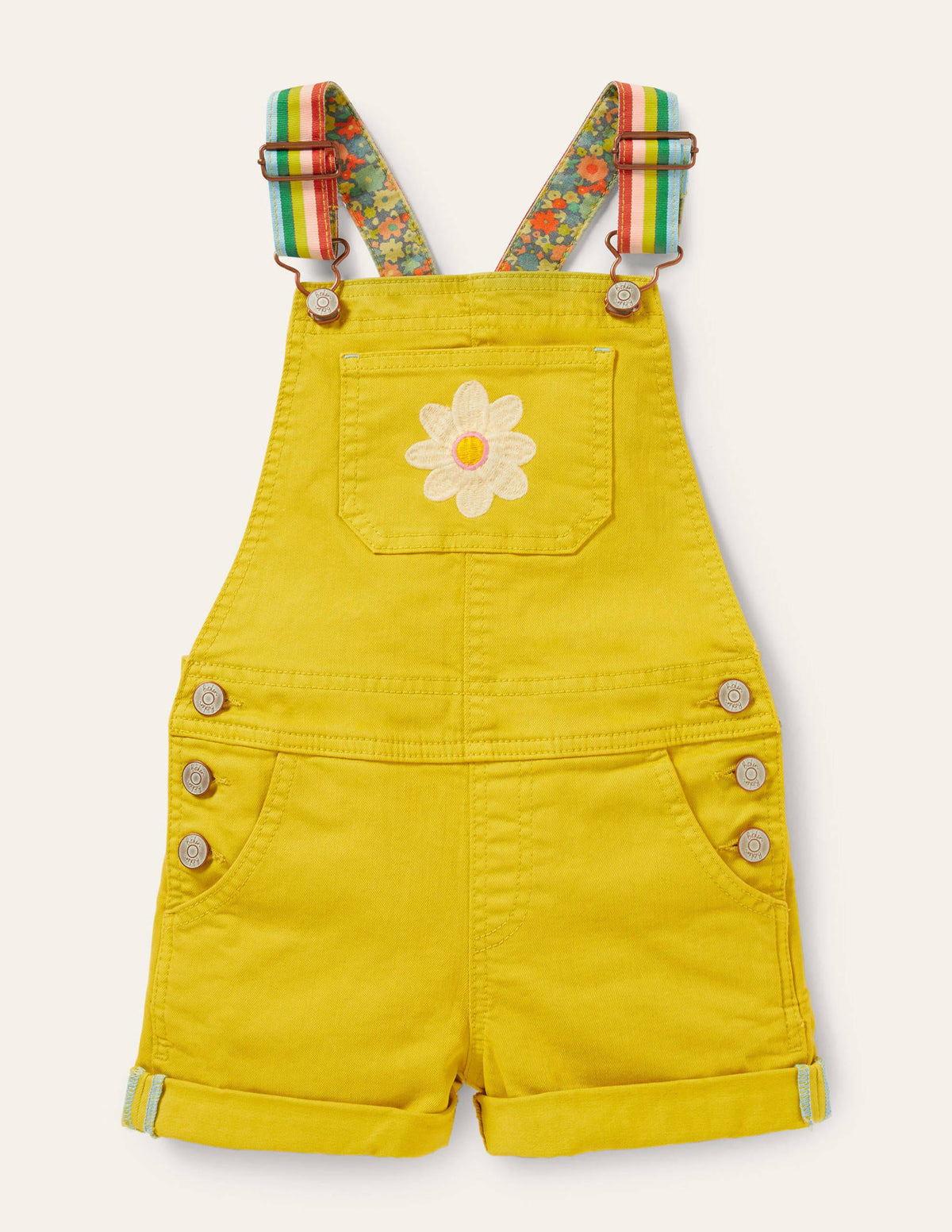 Fröhliche kurze Latzhose-Maisgelb, Blume - Image 1