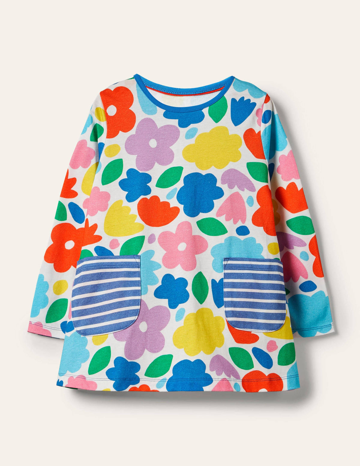 Printed Jersey Pocket Tunic-Multi Painted Floral-1