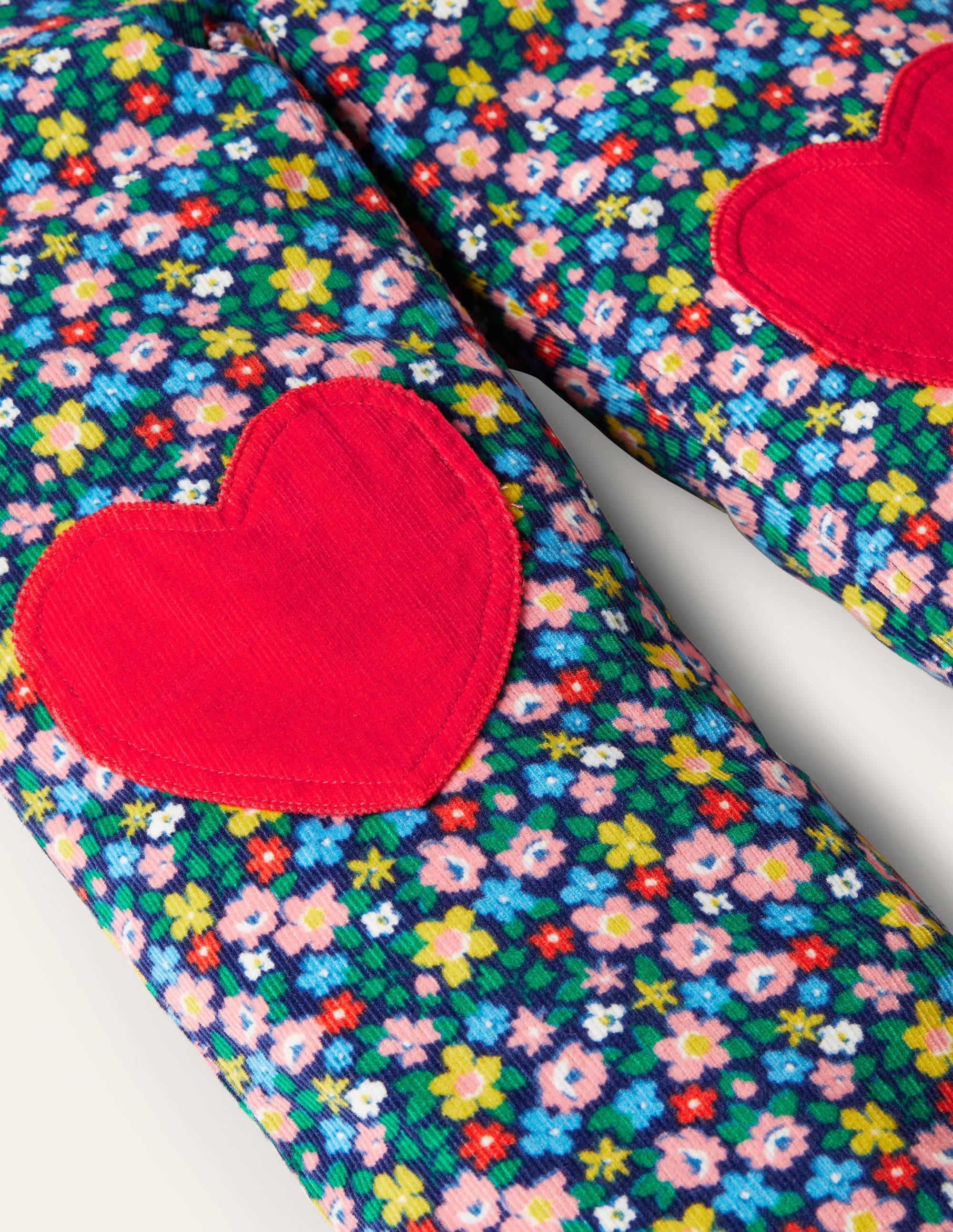 Heart Patch Dungaree-Starboard Blue Spring Floral - Image 3