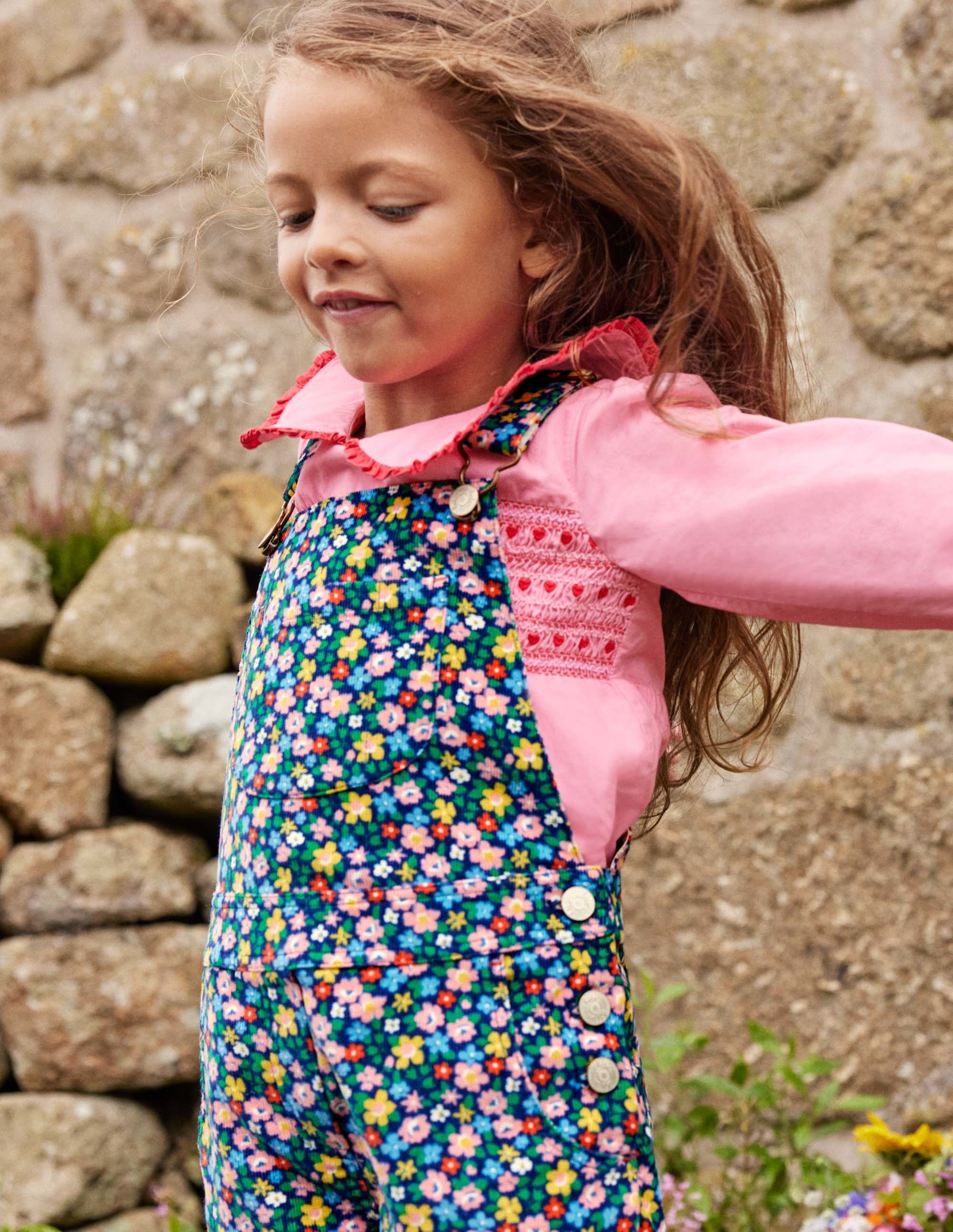 Heart Patch Dungaree-Starboard Blue Spring Floral - Image 5