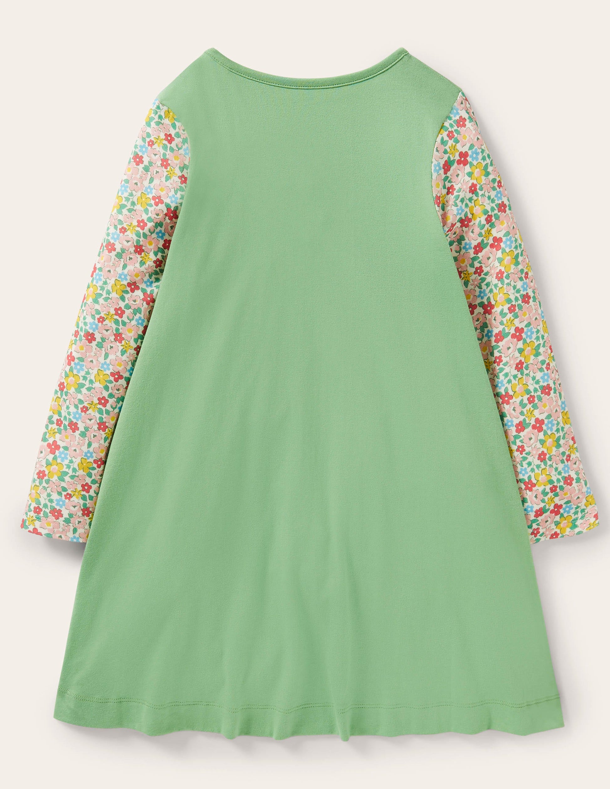 Langärmliges Kleid mit Applikation-Aloe-Vera-Grün, Meerschweinchen-2
