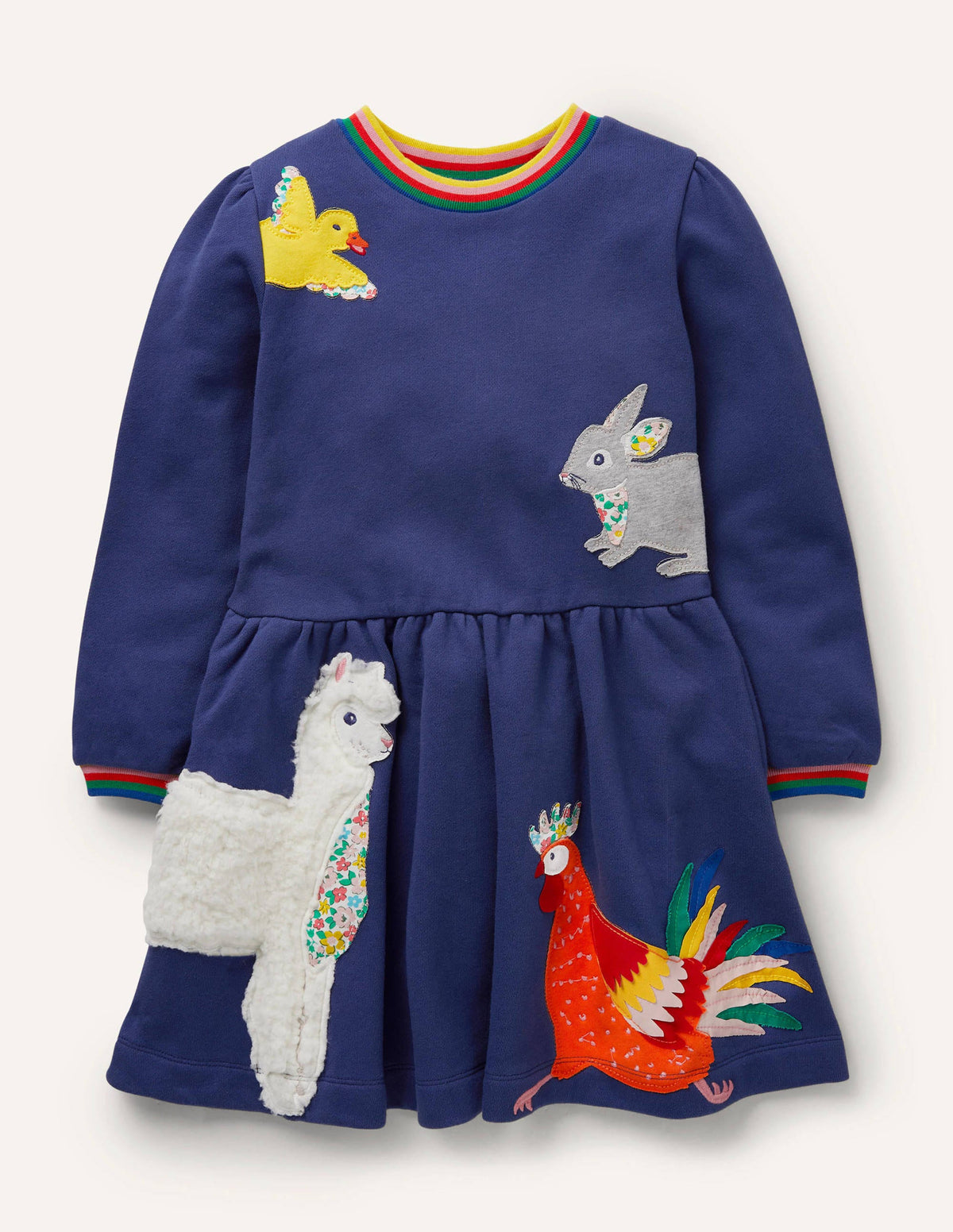 Sweatshirtkleid mit Applikation-Segelblau, Tiere-1