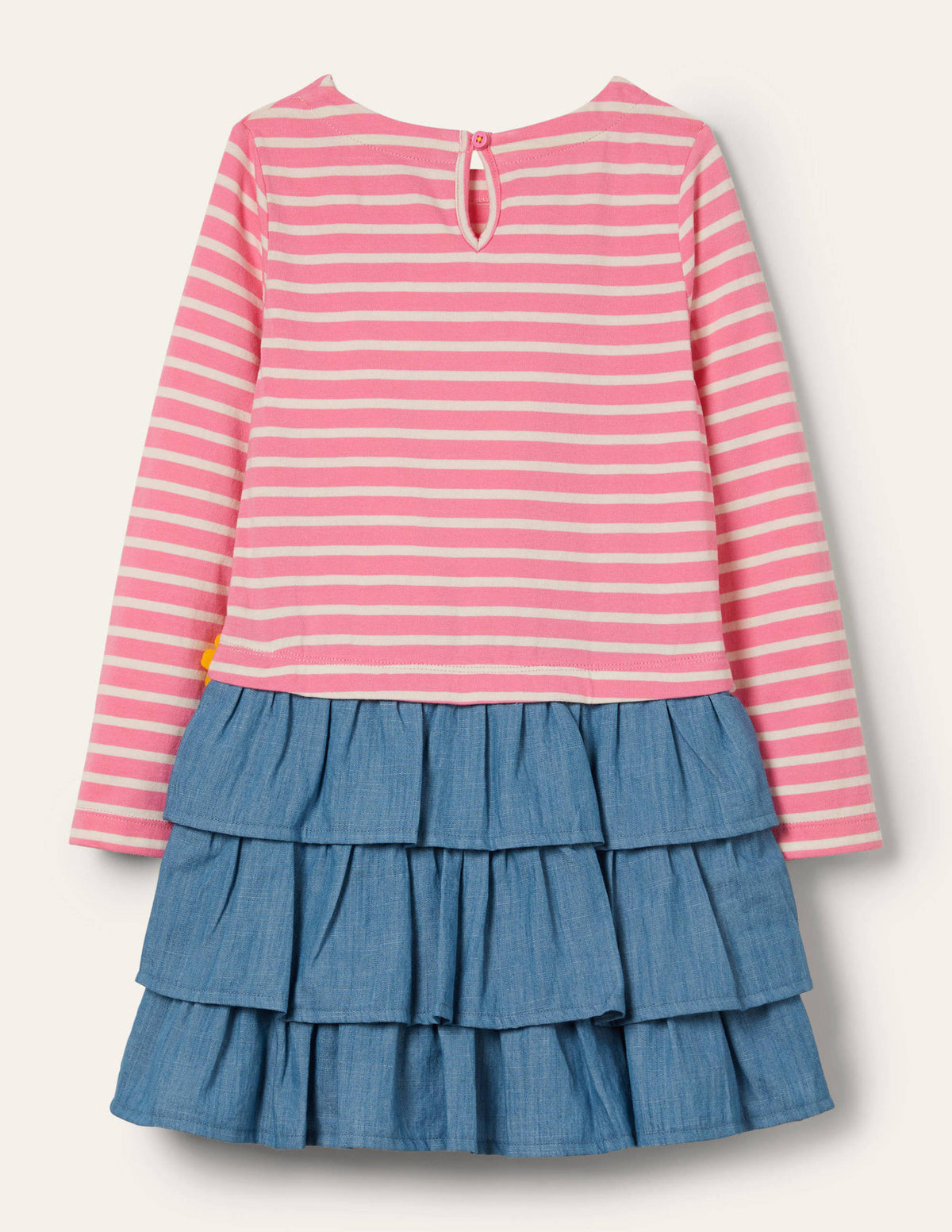 Kleid mit Applikationen und Mustermix-Kirschblütenrosa/Naturweiß, Blumen-2