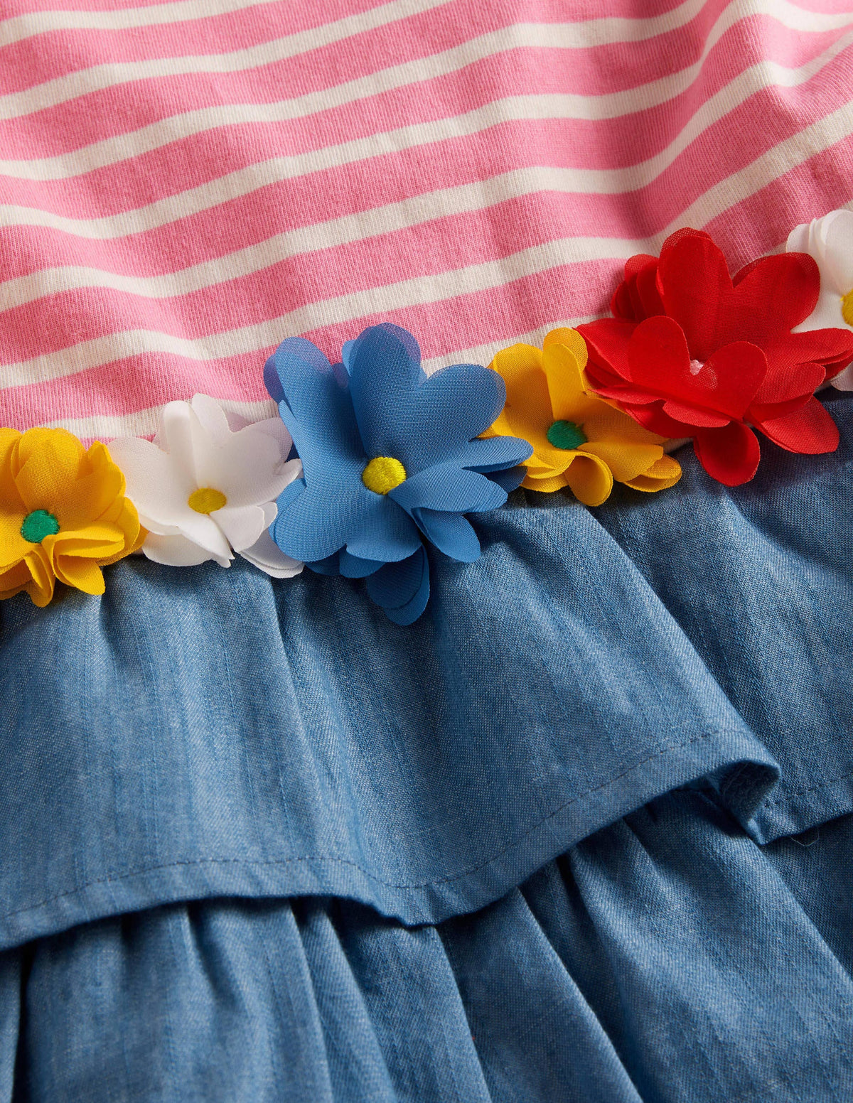 Kleid mit Applikationen und Mustermix-Kirschblütenrosa/Naturweiß, Blumen - Image 3