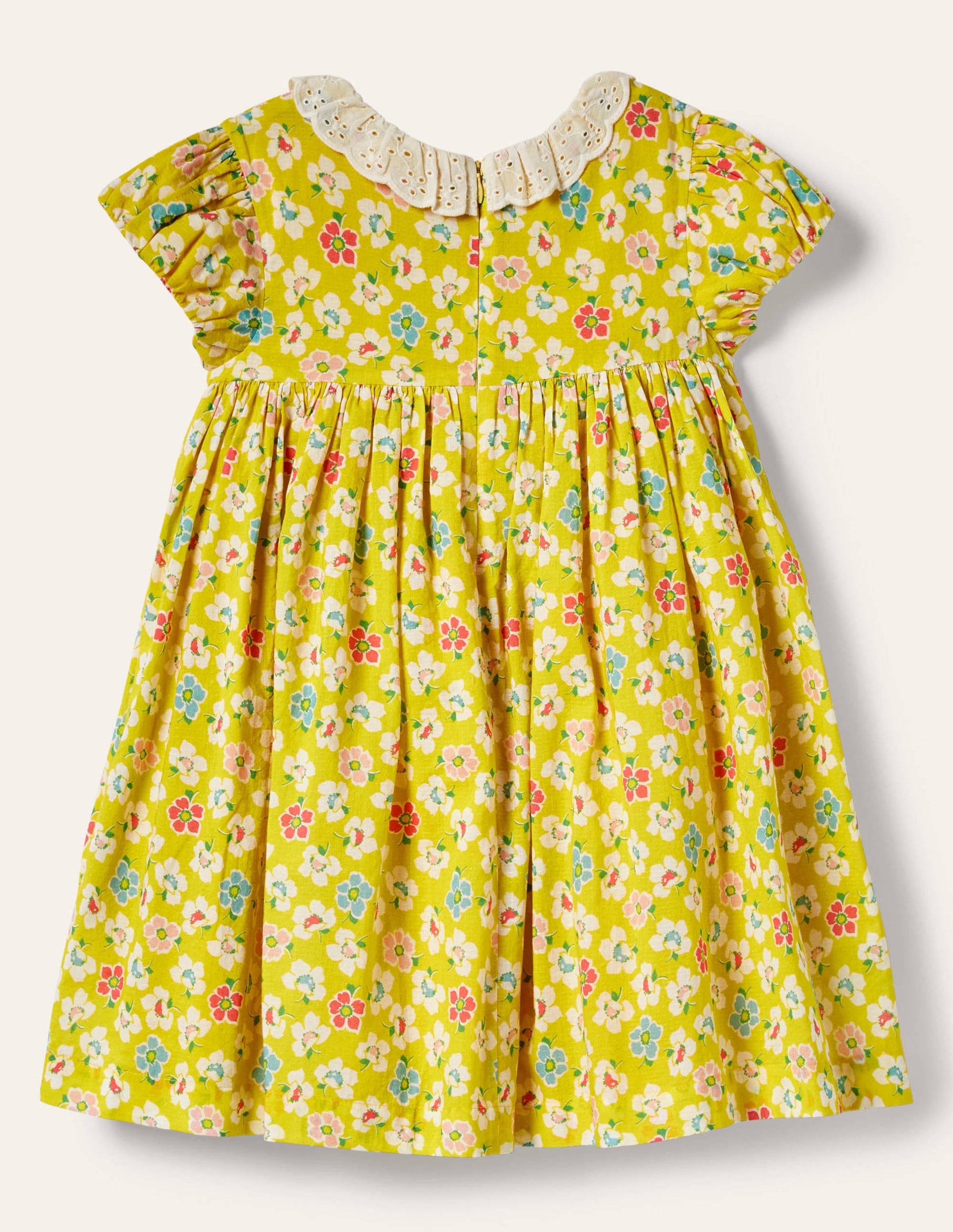 Robe à smocks et col-Clématite jaune maïs-2