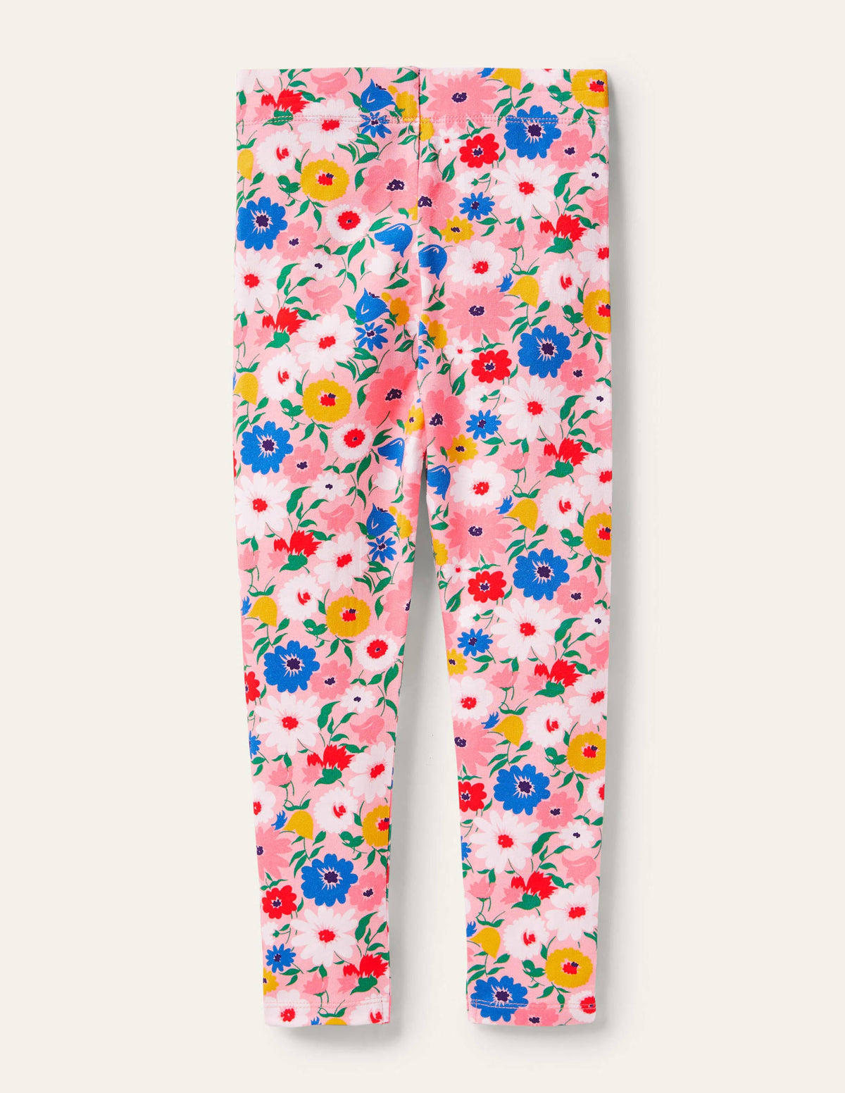 Fröhliche Leggings-Delfinrosa, Gemaltes Blumenmuster-1