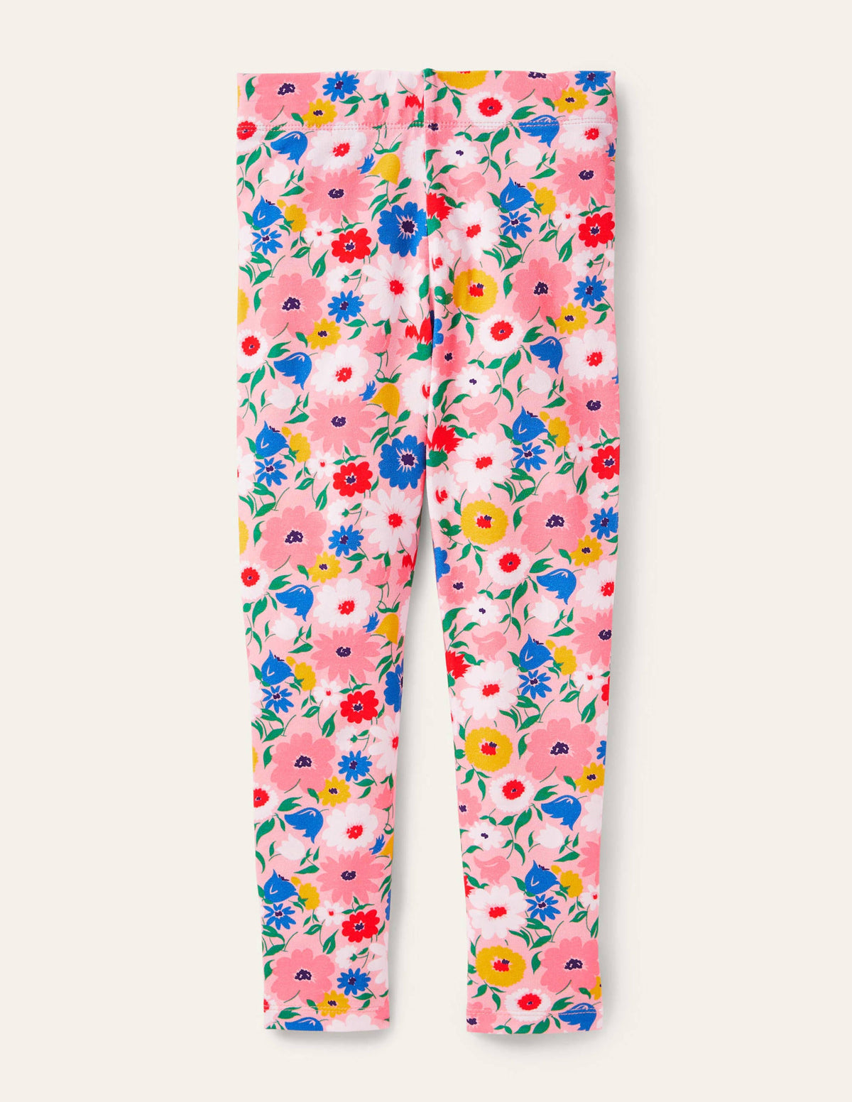 Fröhliche Leggings-Delfinrosa, Gemaltes Blumenmuster-2